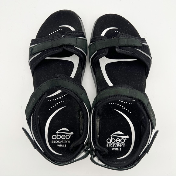 Abeo BIO System Goleta Black Leather Comfort Walking Active Sandals Women’s 8.5 - Picture 7 of 11